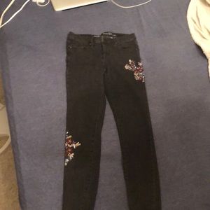 black/floral jeans from target